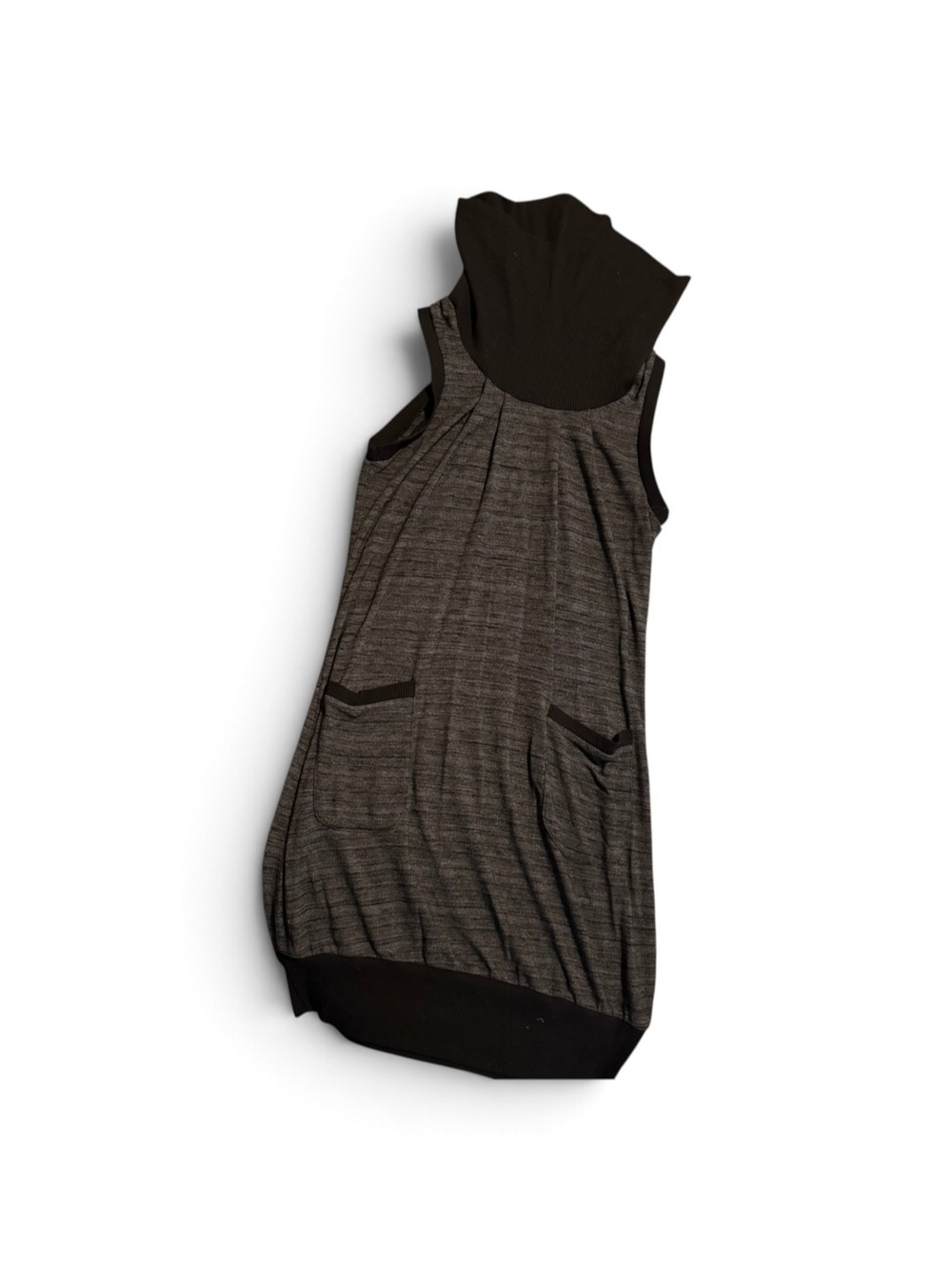 Rhapsody marled knit cowl-neck tunic dress Medium
